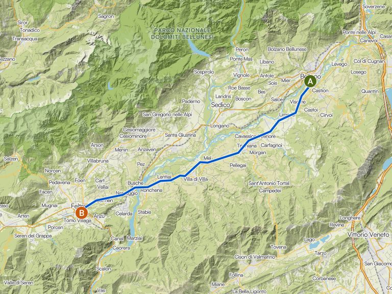 10. Belluno-Feltre | Fahrradtour | Komoot